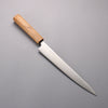 Seisuke Acier argenté NO.3 Migaki Polish Terminé Sujihiki Couteau Japonais 240mm Chêne blanc Manipuler - japanny-FR