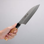 Sakai Takayuki VG5 Martelé Santoku 165mm Manipuler Magnolia (férule: plastique noir)  Kataoka - japanny-FR