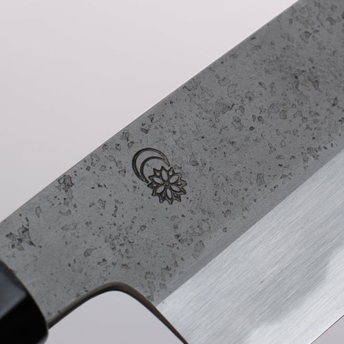 Kikuzuki Acier Blanc No.2 Nashiji Santoku 180mm Magnolia Manipuler - japanny-FR