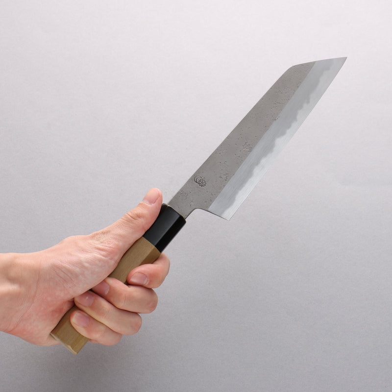 Kikuzuki Acier Blanc No.2 Nashiji Kiritsuke Santoku 180mm Magnolia Manipuler - japanny-FR