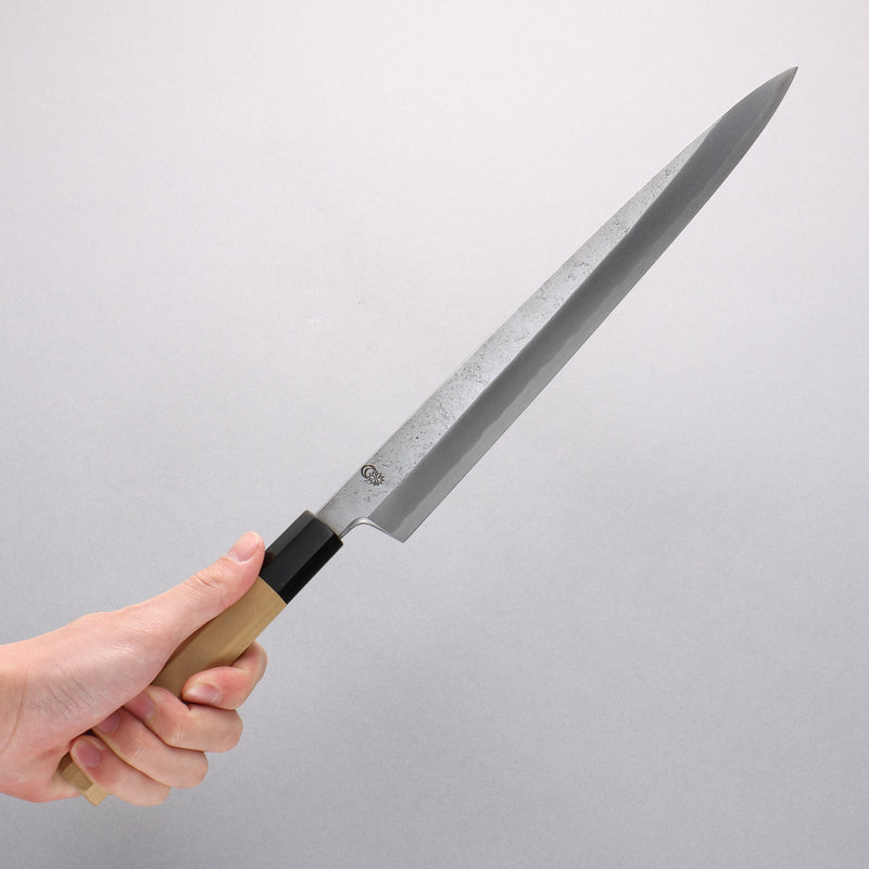 Kikuzuki Acier Blanc No.2 Nashiji Yanagiba 300mm Magnolia Manipuler - japanny-FR
