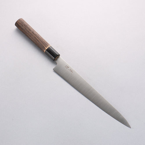 Seisuke Acier suédois Sujihiki 240mm Manipuler Marrons brûlés - japanny-FR