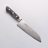 Seisuke Kagami AUS10 Finition miroir Damas Santoku 170mm Bois de pakka noir Manipuler - japanny-FR