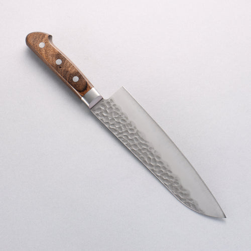 Seisuke AUS8 Martelé Santoku 180mm Manipuler Bois de Pakka marron - japanny-FR