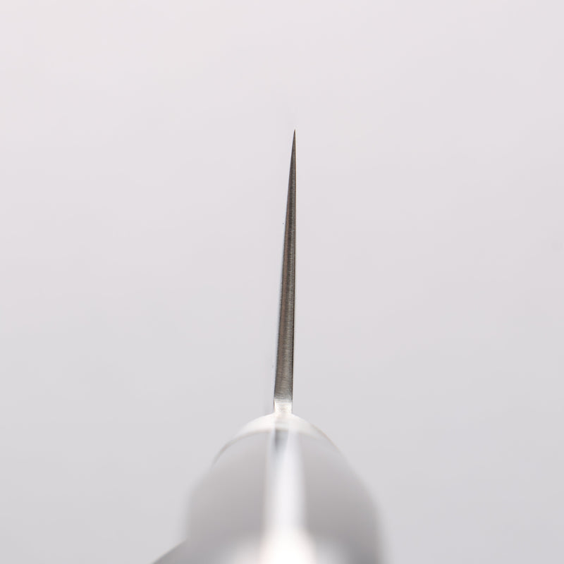 Seisuke Nami AUS10 Finition miroir Damas Santoku 180mm Manipuler Bois de pakka noir - japanny-FR
