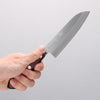 Seisuke Super Bleu Migaki Terminé Petit Santoku 140mm Manipuler Bois de pakka rouge et noir - japanny-FR