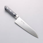 Seisuke Seiten Molybdene Santoku Couteau Japonais 180mm bleu marine de pakka noir Manipuler avec Gaine - japanny-FR