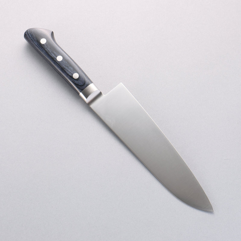Seisuke Seiten Molybdene Santoku Couteau Japonais 180mm bleu marine de pakka noir Manipuler avec Gaine - japanny-FR