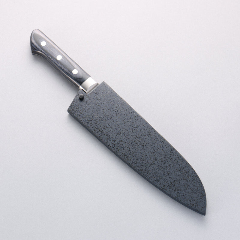 Seisuke Seiten Molybdene Santoku Couteau Japonais 180mm bleu marine de pakka noir Manipuler avec Gaine - japanny-FR