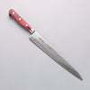 Seisuke Nami AUS10 Finition miroir Damas Sujihiki 240mm Manipuler Bois de pakka rouge - japanny-FR