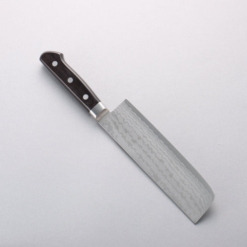 Seisuke VG10 Damas Nakiri 165mm Manipuler Bois de pakka noir - japanny-FR
