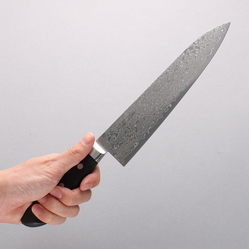 Seisuke AUS10 45 Couche de Damas Gyuto 210mm Bois de pakka noir Manipuler - japanny-FR