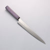 Seisuke Acier Blanc No.1 Migaki Polish Terminé Sujihiki 240mm Manipuler Chêne laqué violet - japanny-FR