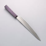Seisuke Acier Blanc No.1 Migaki Polish Terminé Sujihiki 240mm Manipuler Chêne laqué violet - japanny-FR