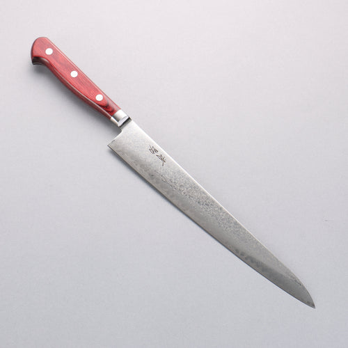 Seisuke AUS10 Damas Sujihiki 240mm Manipuler Bois de pakka rouge - japanny-FR