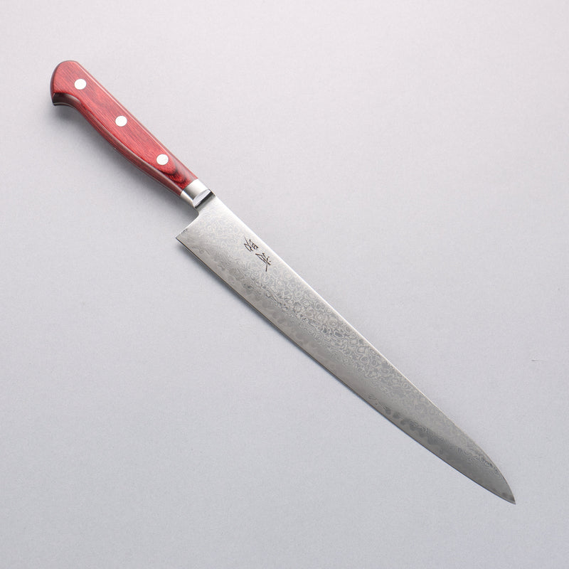 Seisuke AUS10 Damas Sujihiki 240mm Manipuler Bois de pakka rouge - japanny-FR