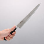 Seisuke AUS8 Martelé Sujihiki 240mm Manipuler Bois de pakka noir - japanny-FR