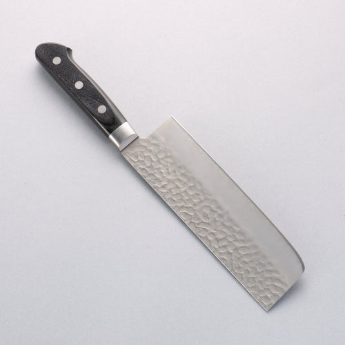 Seisuke AUS8 Martelé Nakiri 165mm Manipuler Bois de pakka noir - japanny-FR