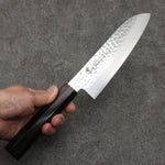 Sakai Takayuki VG10 33-Couches Damas Santoku 170mm Ébène (Larme à 6 faces) Manipuler - japanny-FR