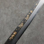 Sakai Takayuki Gravure remplie d'or par Kubota Sakura Acier Blanc No.2 Finition noire Yanagiba 240mm Bois d'ébène Manipuler - japanny-FR