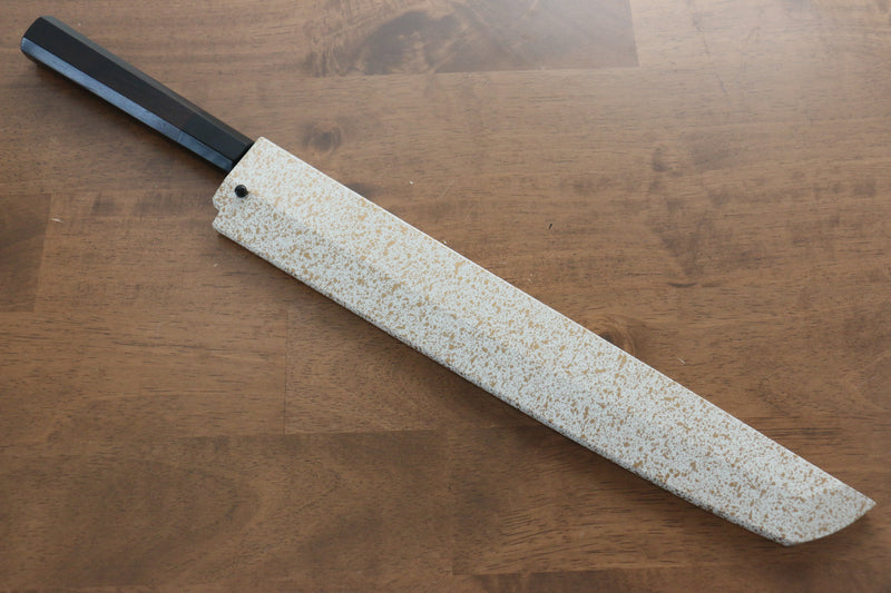 Sakai Takayuki Genbu Acier Bleu No.2 Honyaki Finition en miroir Sakimaru Yanagiba  300mm Bois d'ébène Manipuler Avec gaine - japanny-FR