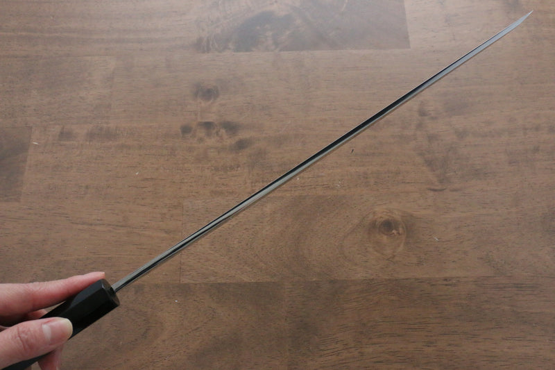 Sakai Takayuki Genbu Acier Bleu No.2 Honyaki Finition en miroir Sakimaru Yanagiba  300mm Bois d'ébène Manipuler Avec gaine - japanny-FR