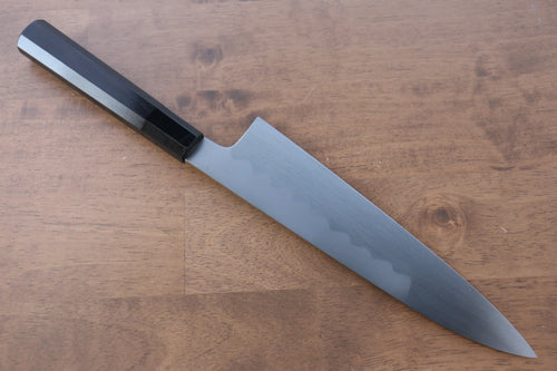 Jikko Honyaki Acier Blanc No.3 Kasumitogi Gyuto 210mm Manipuler Bois d'ébène - japanny-FR