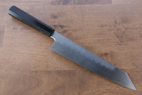 Jikko Honyaki Acier Blanc No.3 Kasumitogi Kirituke Gyuto 240mm Manipuler Bois d'ébène - japanny-FR