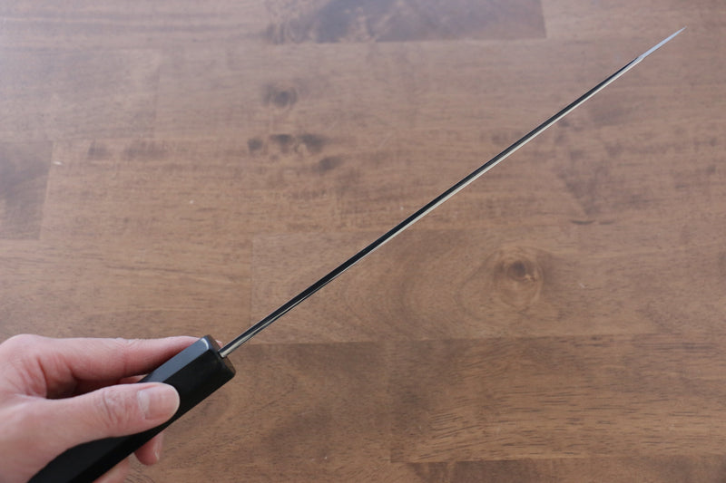 Jikko Honyaki Acier Blanc No.3 Kasumitogi Kirituke Gyuto 240mm Manipuler Bois d'ébène - japanny-FR