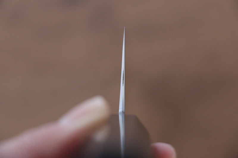Jikko Honyaki Acier Blanc No.3 Kasumitogi Kirituke Gyuto 240mm Manipuler Bois d'ébène - japanny-FR