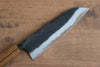 Kyohei Shindo Acier Bleu Finition noire Santoku 170mm Manipuler Chêne vivant laqué - japanny-FR