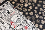 Rouleau de couteaux de style japonais Shirokoukoku-Ura-Goldkamon 4 poches - japanny-FR