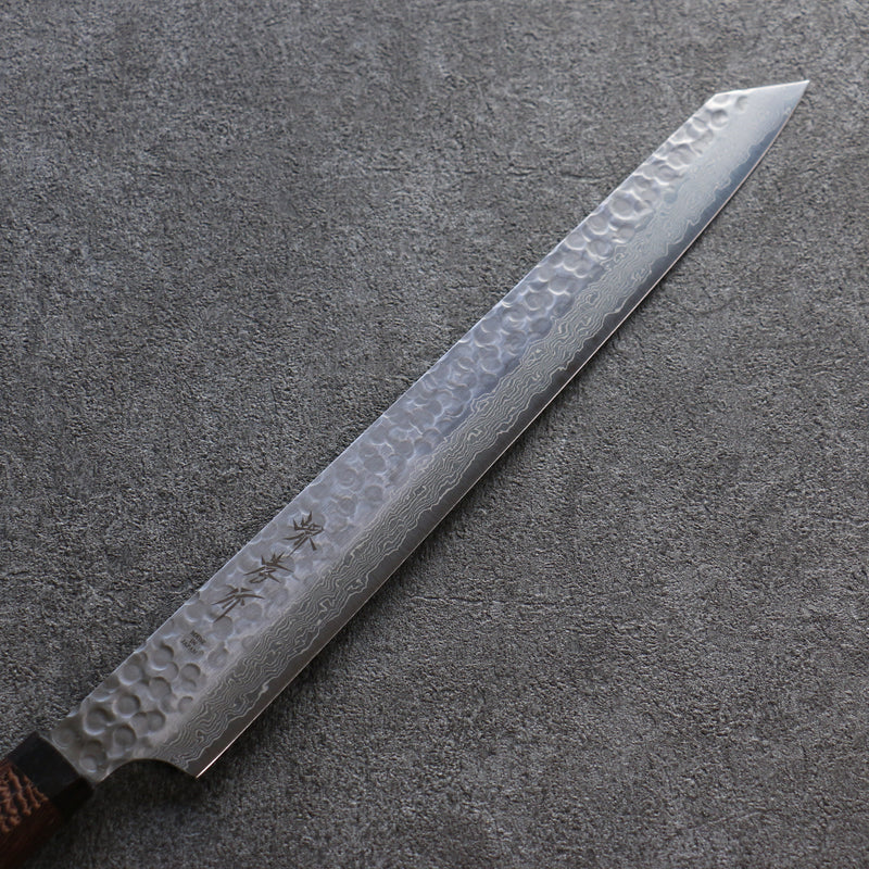 Sakai Takayuki Hien AUS10 45 Couche de Damas Kiritsuke Sujihiki  300mm Wenge Manipuler - japanny-FR