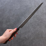 Sakai Takayuki Hien AUS10 45 Couche de Damas Kiritsuke Sujihiki  300mm Wenge Manipuler - japanny-FR