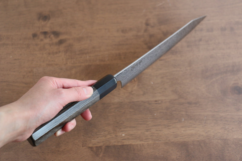 Kanjyo VG10 Damas Kirituke Gyuto  210mm Bois de pakka Gris Manipuler - japanny-FR