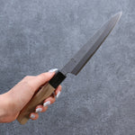Kikuzuki Acier Blanc No.2 Nashiji Petite-utilité  150mm Magnolia Manipuler - japanny-FR