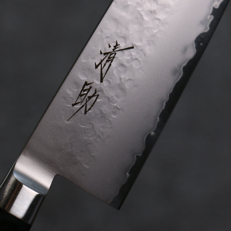 Seisuke VG5 Martelé Kasumitogi Santoku  120mm Bois de pakka noir Manipuler - japanny-FR