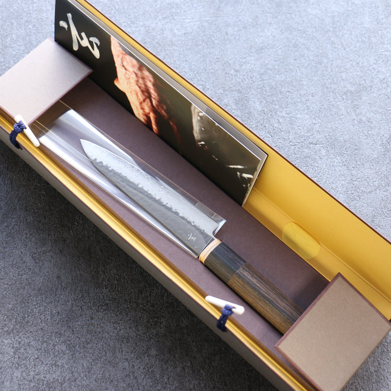Shizu Gen VG10 Martelé Finition noire Petite-utilité  130mm Bois de Pakka marron Manipuler - japanny-FR