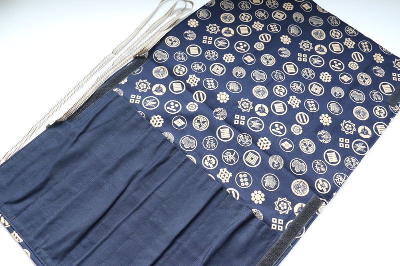 Rouleau de couteaux de style japonais Shirocha-U-GoldKamon&Kon 4 Pochettes - japanny-FR