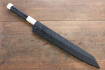 Sakai Takayuki Acier argenté NO.3 Damas Kiritsuke Yanagiba  270mm Ebène avec bague Manipuler Avec gaine - japanny-FR