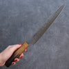 Seisuke SLD Washiji Sujihiki Couteau Japonais 240mm Chêne brûlé Manipuler - japanny-FR