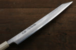Sakai Takayuki Acier argenté NO.3 Damas Kiritsuke Yanagiba  270mm Ebène avec bague Manipuler Avec gaine - japanny-FR