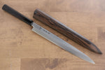 Sakai Takayuki Serie de Chef Acero de Plata No.3 Yanagiba Cuchillo Japones 300mm Mango de Madera de ebano Con funda - japanny-FR