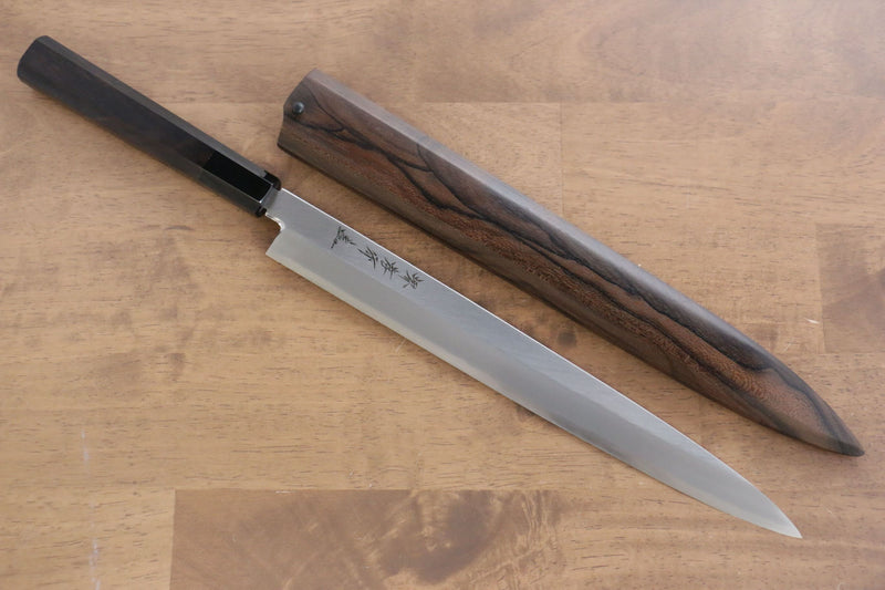 Sakai Takayuki Serie de Chef Acero de Plata No.3 Yanagiba Cuchillo Japones 300mm Mango de Madera de ebano Con funda - japanny-FR