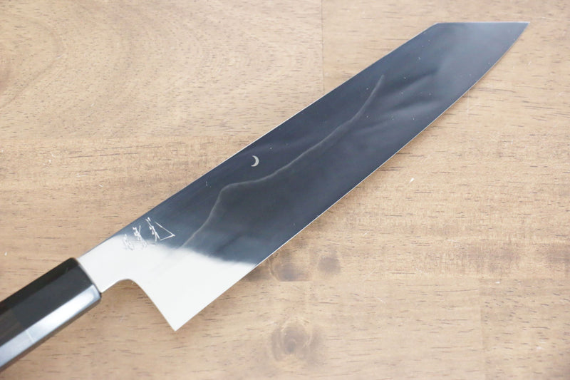 Jikko Fujisan Honyaki Acier Blanc No.3 Kasumitogi Kirituke Gyuto 210mm Manipuler Bois d'ébène - japanny-FR