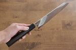 Jikko Fujisan Honyaki Acier Blanc No.3 Kasumitogi Kirituke Gyuto 210mm Manipuler Bois d'ébène - japanny-FR