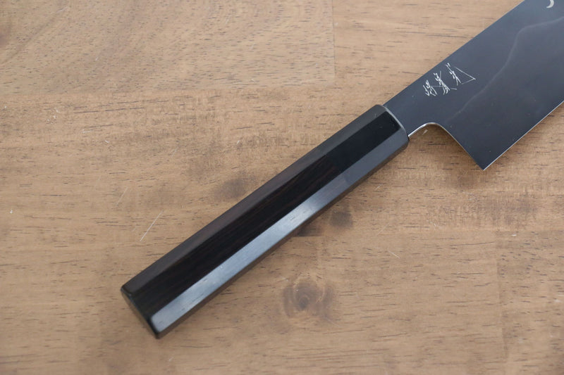Jikko Fujisan Honyaki Acier Blanc No.3 Kasumitogi Kirituke Gyuto 210mm Manipuler Bois d'ébène - japanny-FR