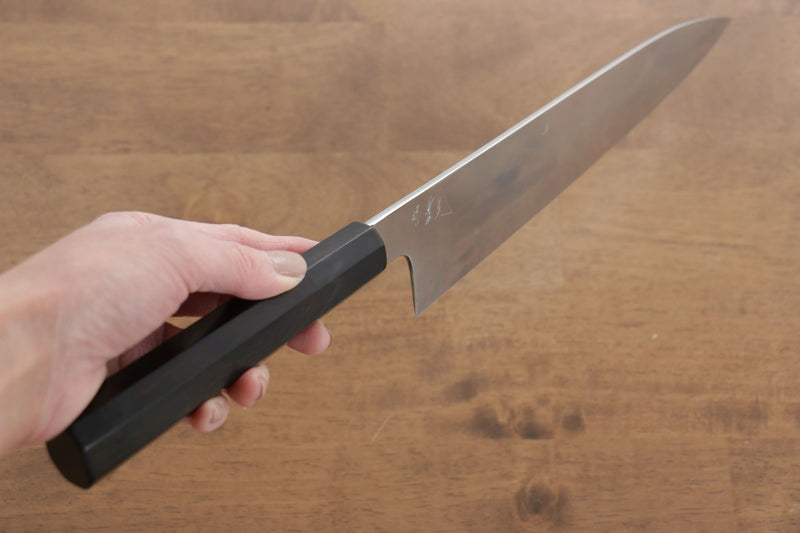 Jikko Fujisan Honyaki Acier Blanc No.3 Gyuto 210mm Manipuler Bois d'ébène  Kasumi - japanny-FR