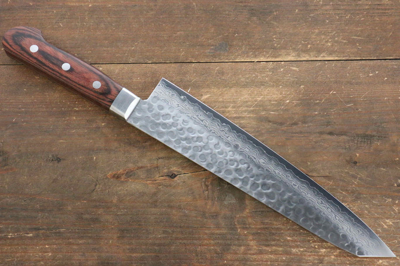 Jikko VG10 17-Couches Kirituke Gyuto 230mm Manipuler Acajou - japanny-FR