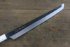 Sakai Takayuki Ginryu Honyaki Acier suédois Finition en miroir Sakimaru Yanagiba  300mm Bois d'ébène Manipuler Avec gaine - japanny-FR